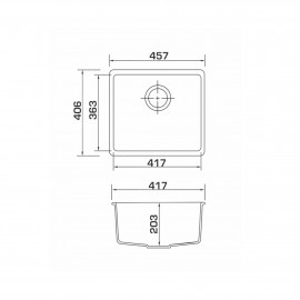 Гранитные мойки Under top