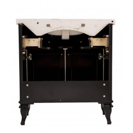 Тумба Беатриче 80 см черный патина золото с умывальником Нью Классик (позиция &quot;под заказ&quot;)