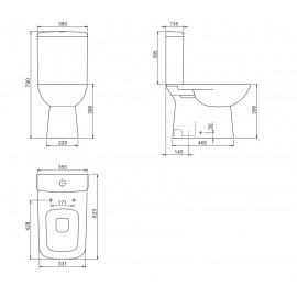 Компакт Duru вертикальный выпуск, сиденье Slim Soft-Close