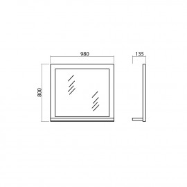 Зеркало Лиана белое 100 см