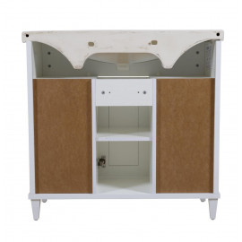 Тумба Лиана белая 90 см золото с умывальником Эвита