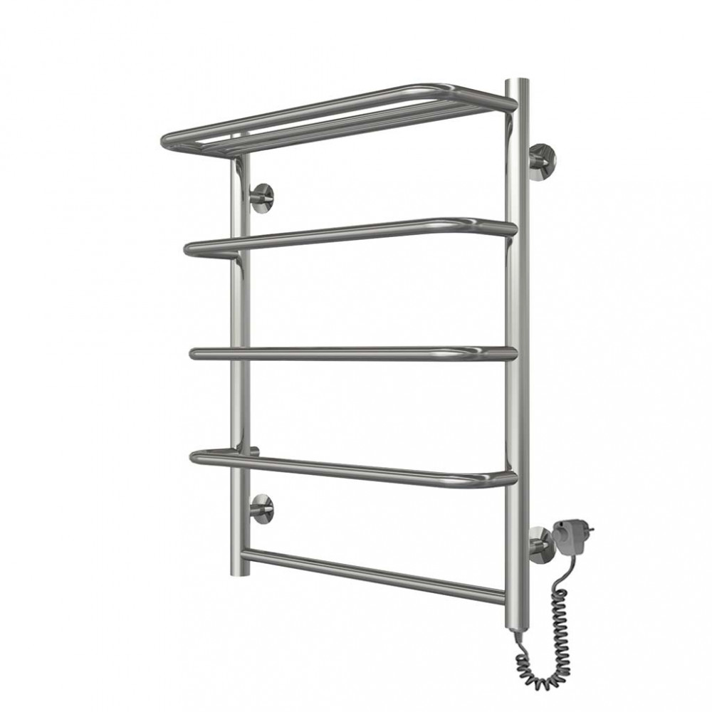 Полотенцесушитель электрический Стандарт с полкой П5 500х700 Э правое подключение DEFFI DsP 70.50.5 ER