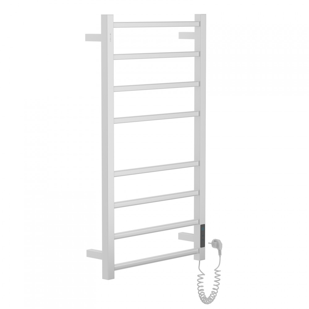 CUADRO электрический полотенцесушитель R, 120W, 500*900мм, сталь 304, 8 перемычек (4-4) квадрат, таймер, термостат 70°С, cepillado cromo
