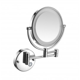 Зеркало круглое с подсветкой, сенсорное, подвесное, cromo