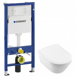 Комплект:4694R001 ARCHITECTURA унитаз 37*53 см, подвес, с откр смыв краем+9M70S101 сиденье с крышкой для унитаза, SlimSeat, белый альпин+458.103.00.1