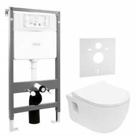 Набор инсталляционный: ALTEA Rimless унитаз подвесной, сиденье Slim slow-closing, VOLLE MASTER EVO инсталляция для унитаза 3в1, без клавиши