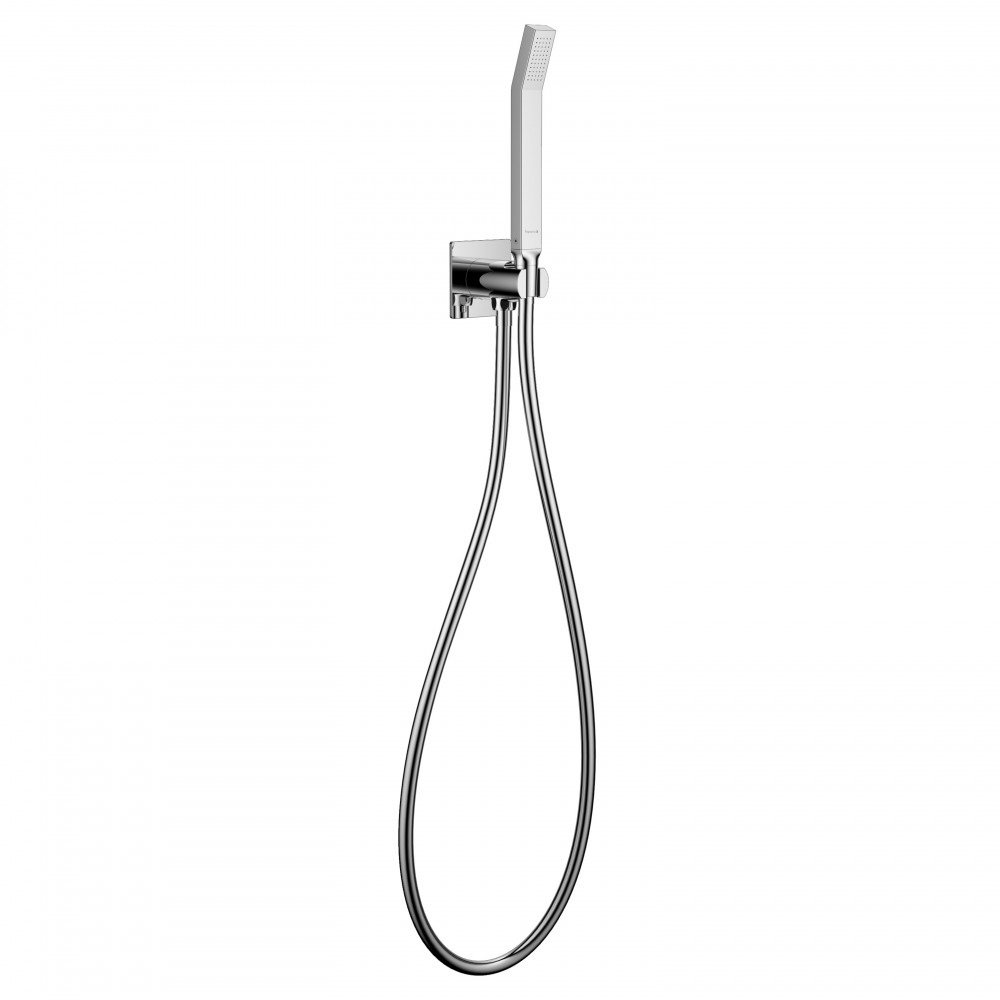 SMART CLICK душевой гарнитур (стик квадрат латунь 1 режим, шланг 150 см, стеновое подключение), хром