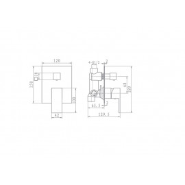 Смеситель скрытого монтажа для ванной и душа Avalon (2 функции) AF-L3B038CP