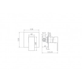 Смеситель скрытого монтажа для душа Avalon (1 функция) AF-L3B037CP