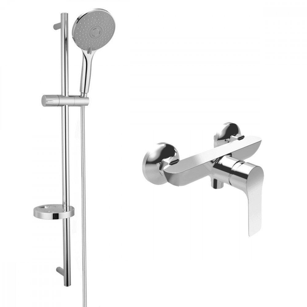IMPRESE душевой набор, смеситель для душа KUCERA, душевой гарнитур NETKA (15105+9014003), хром