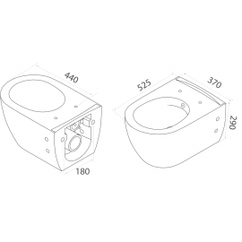 Унитаз подвесной безободковый City с функциею биде, сиденье Bella Soft-Close