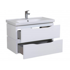 Тумба Венеция консольная 80 см Белая с умывальником Frame