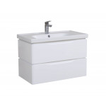 Тумба Венеция консольная 80 см Белая с умывальником Frame