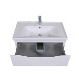 Тумба Венеция консольная 80 см Белая с умывальником Frame