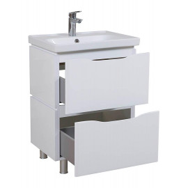 Тумба Венеция напольная 60 см Белая с умывальником Frame