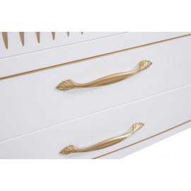 Тумба Рояль белая с умывальником Роял 100 см патина золото