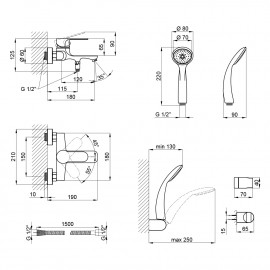 Смеситель для ванны Qtap Astra CRM 006 New