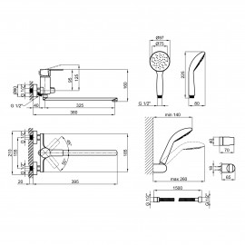 Смеситель для ванны Qtap Eco CRM 005 New