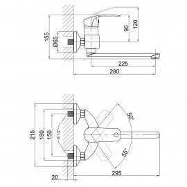 Смеситель для кухни Qtap Mars СRM 009