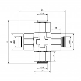 Крестовина обжимная SD Plus 16 SD150W16161616