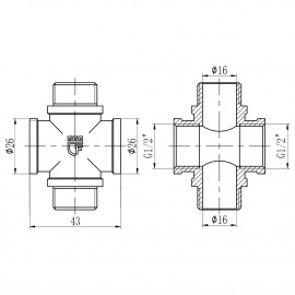 Крестовина SD Forte 1/2