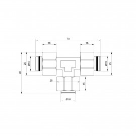 Тройник обжимной SD Plus 16 SD158W161616