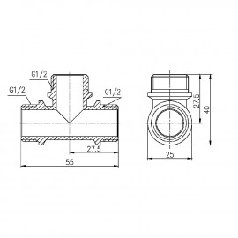 Тройник SD Forte 1/2