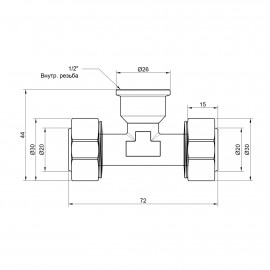 Тройник обжимной SD Plus 20х1/2