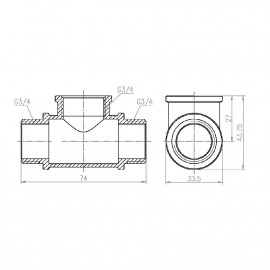 Тройник SD Forte 3/4