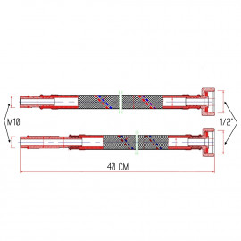 Гибкая подводка для смесителя SD Forte М10 40 см SF380W40