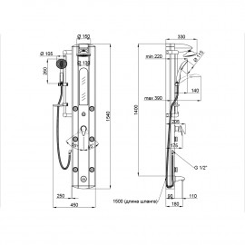 Душевая панель Qtap SIL 1101