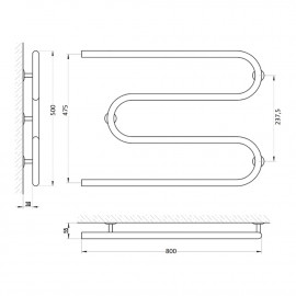 Полотенцесушитель водяной Змеевик D 25х3/4
