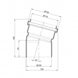 Колено PPR канализационное Ostendorf Skolan 110, 15°