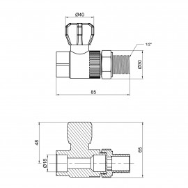 Кран шаровой радиаторный PPR Alfa Plast 20х1/2