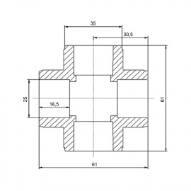 Крестовина PPR Blue Ocean 25