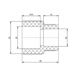 Муфта PPR Blue Ocean 25х20 редукционная