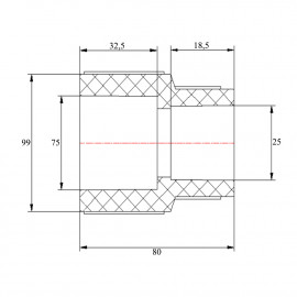 Муфта PPR Blue Ocean 75х25 редукционная