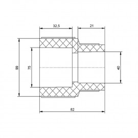 Муфта PPR Blue Ocean 75х40 редукционная