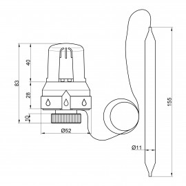 Термоголовка Icma 30х1,5 с выносным датчиком №997