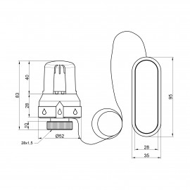 Термоголовка Icma 28х1,5 с выносным датчиком №987