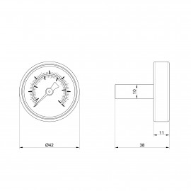 Термометр Icma 40 мм 0-120°С №206