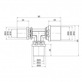 Тройник пресс Icma 16х20х26 №406