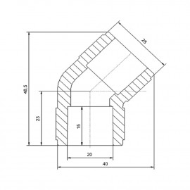 Уголок PPR Blue Ocean 20, 45°