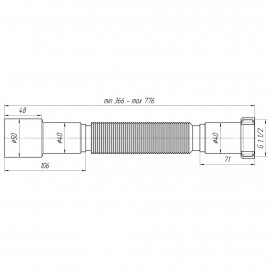 Гибкая труба для сифона ANI Plast К106 с накидной гайкой 1 1/2