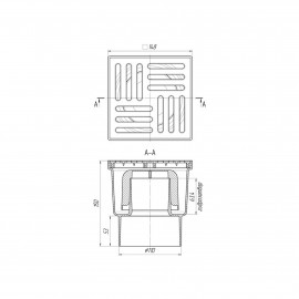 Трап ANI Plast TA1210 вертикальный с пластиковой решеткой 150х150