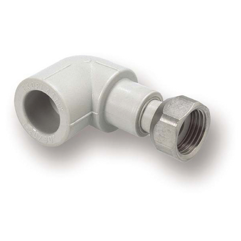 Уголок PPR Ekoplastik с накидной гайкой 20х1/2