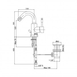Смеситель для биде Bianchi Mody BIDMDY2003IACRM с донным клапаном