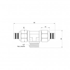 Тройник обжимной Icma 16х1/2