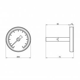 Термометр SD Plus 120ºC 63 мм 1/2