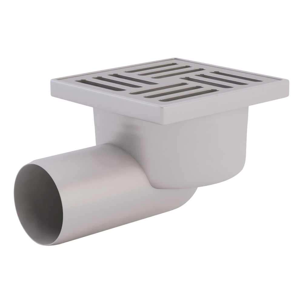 Трап ANI Plast TA5102 горизонтальный с нержавеющей решеткой 100x100